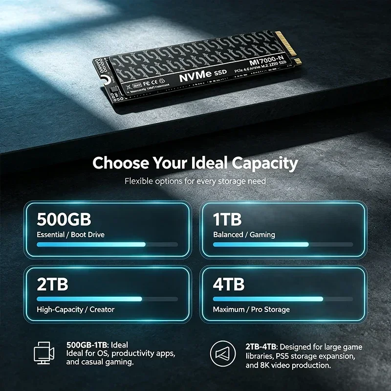 MI7000N M.2 PCIe 4.0 NVMe SSD  - M.2 Nvme 4Tb Pcie 4.0 Ssd recension och pris