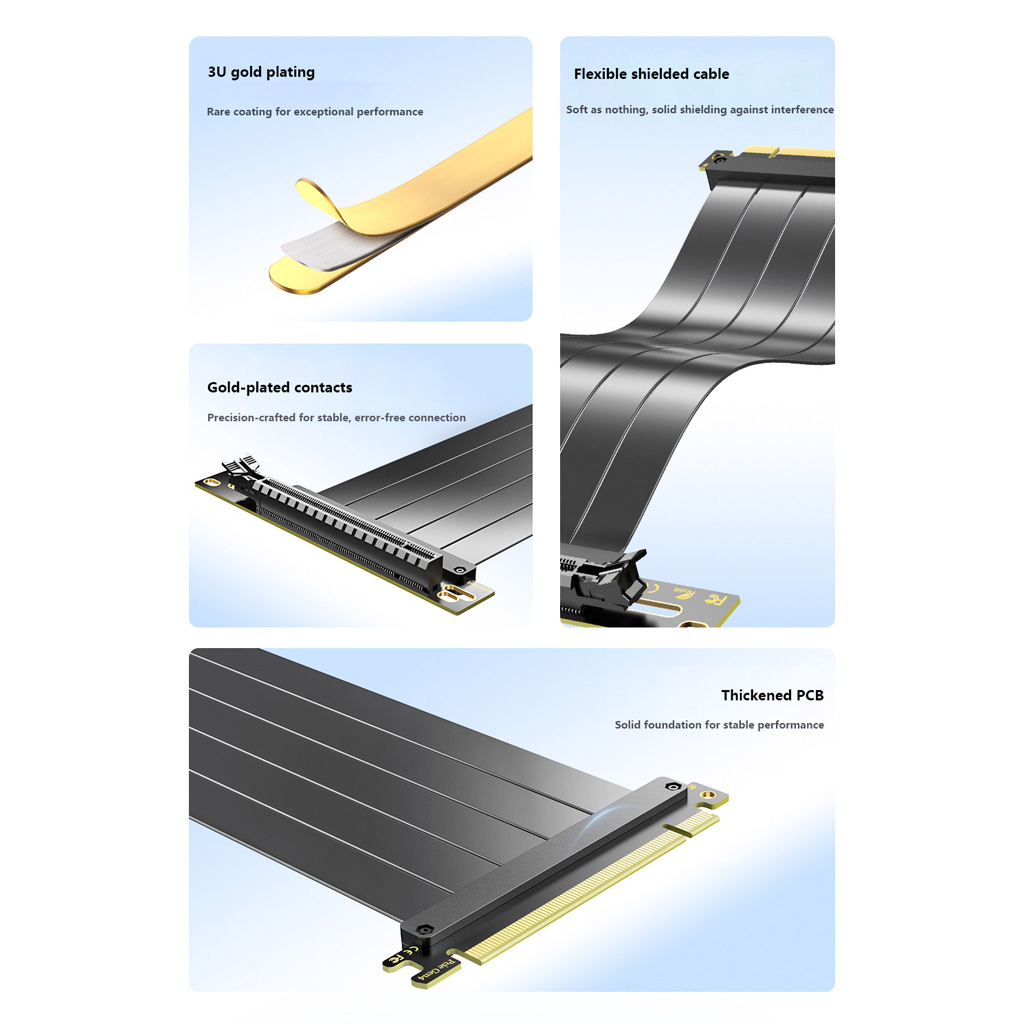 PCIe 3.0 / 4.0 X16 GPU Extensi - Pcie 4.0 X16 Riser Cable 90 Degree recension och pris