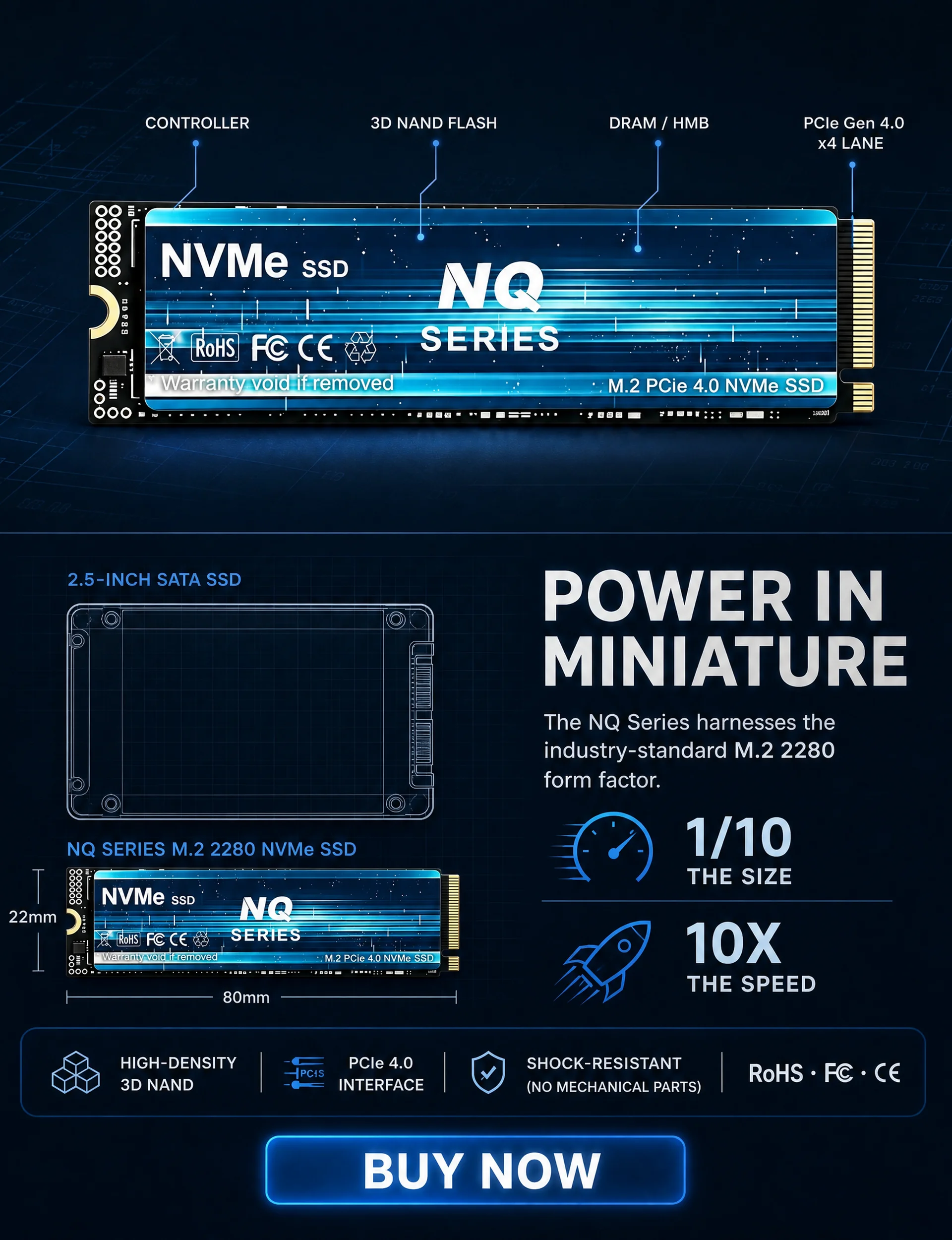 Internal Drive NQ Series NVMe  - M.2 Nvme 4Tb Pcie 4.0 Ssd recension och pris