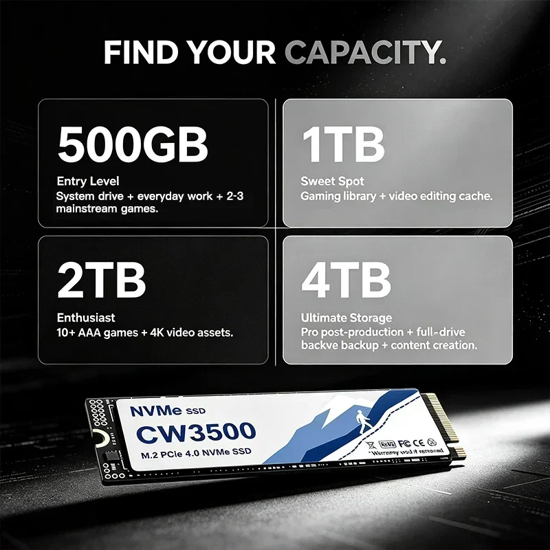 CW3500 NVMe SSD 7300MB/s PCIe  - M.2 Nvme 4Tb Pcie 4.0 Ssd recension och pris