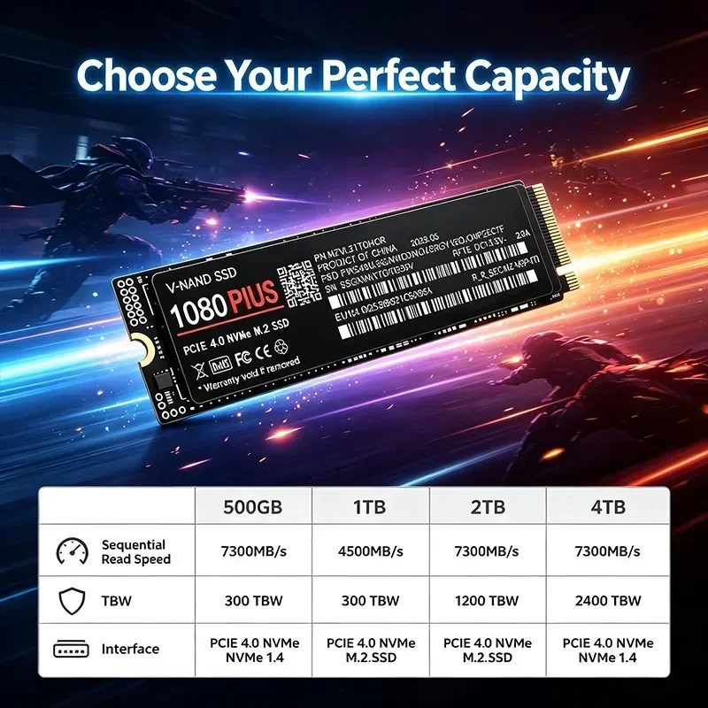 High Speed 100% Original 1080  - M.2 Nvme 4Tb Pcie 4.0 Ssd recension och pris
