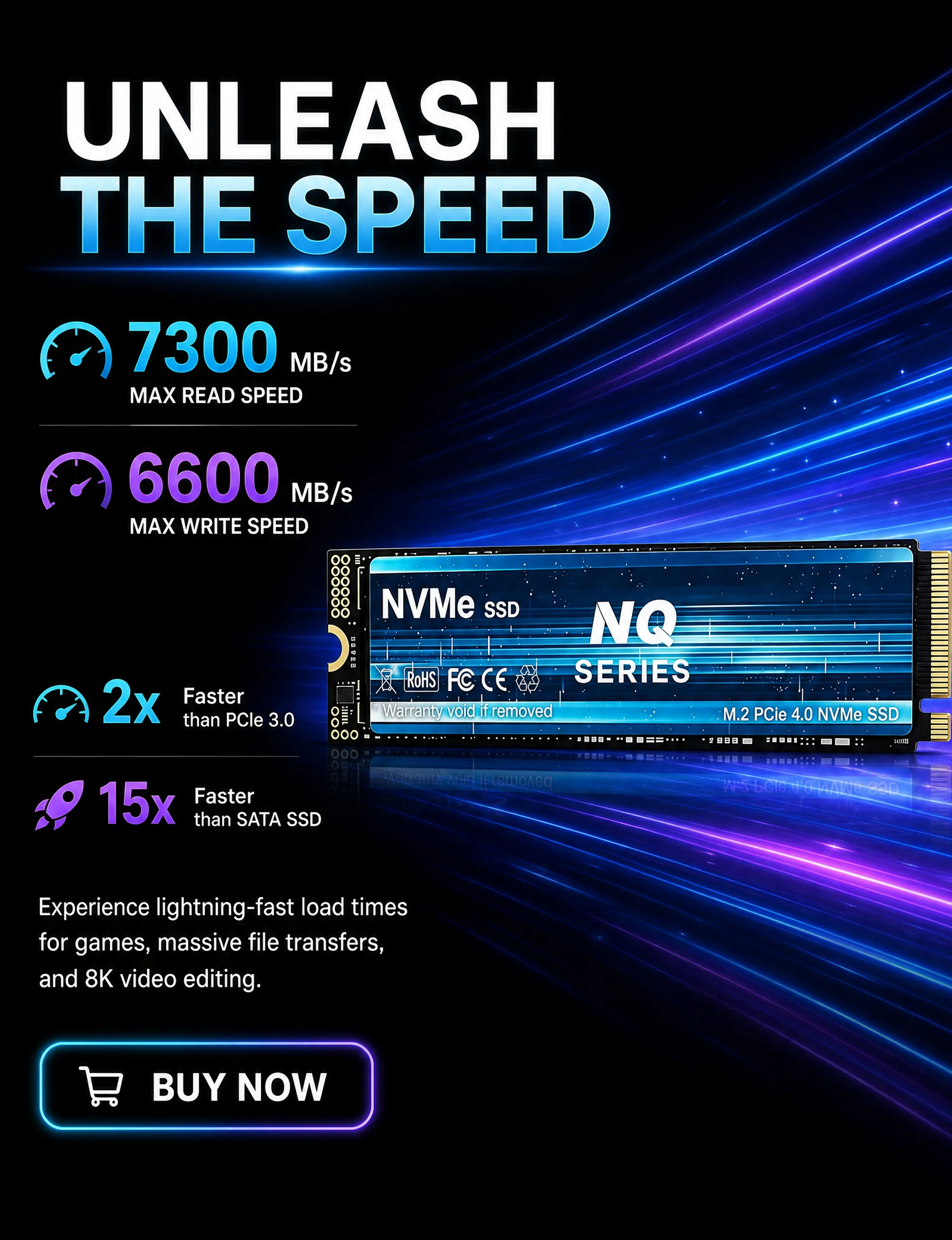 7300MB/s NQ Series PCIe 4.0 NV - M.2 Nvme 4Tb Pcie 4.0 Ssd recension och pris