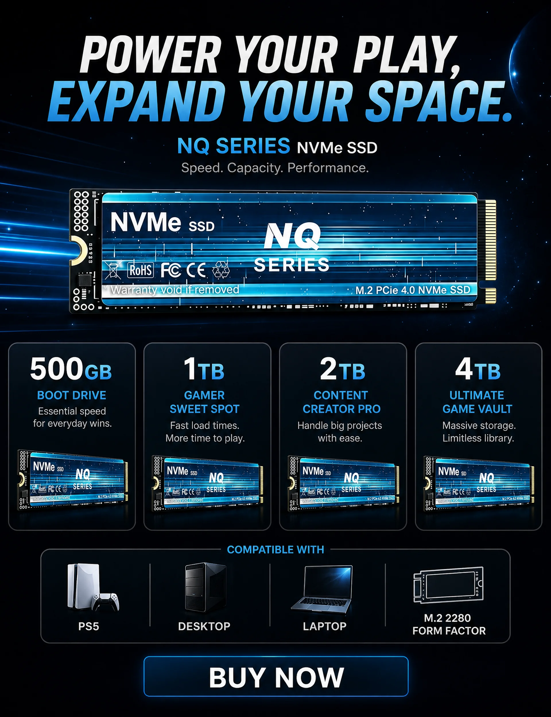 7300MB/s NQ Series PCIe 4.0 NV - M.2 Nvme 4Tb Pcie 4.0 Ssd recension och pris