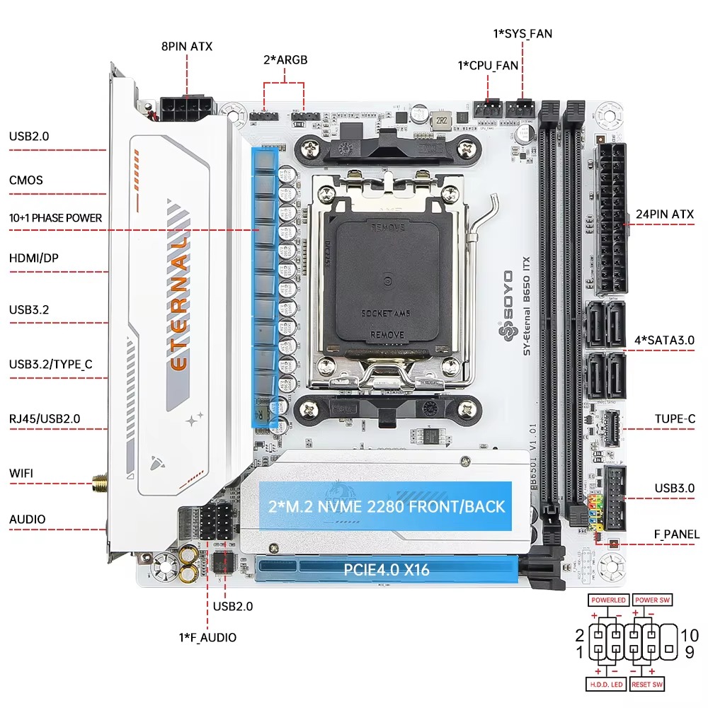 SY- B650ITX WIFI6  AMD Mini Mo - B650 Itx Motherboard Wifi recension och pris